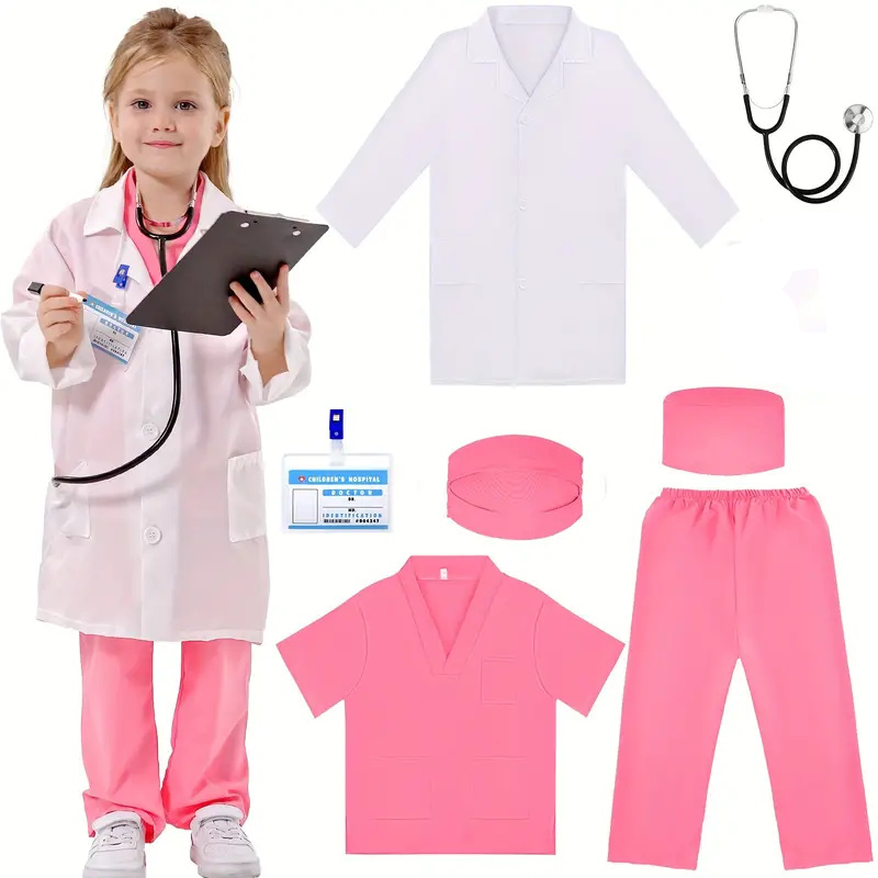 7PCS Kids Doctor Nurse Cosplay - Lab Coat Medical のレビューと価格