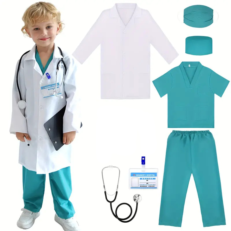 7PCS Kids Doctor Nurse Cosplay - Lab Coat Medical のレビューと価格