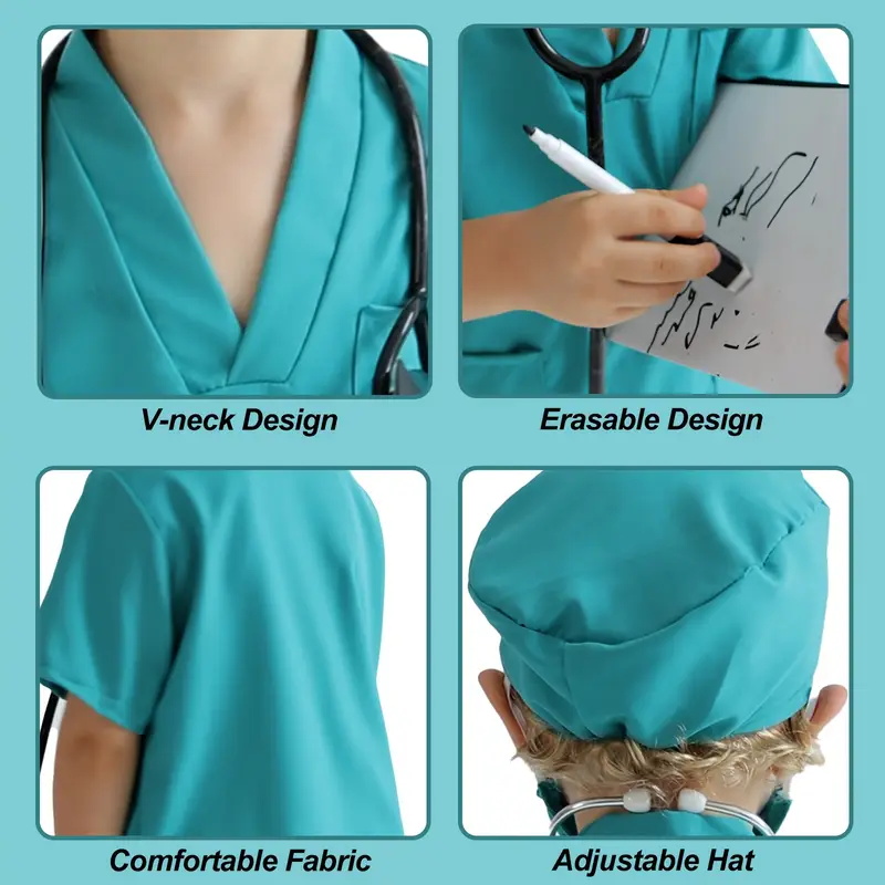 7PCS Kids Doctor Nurse Cosplay - Lab Coat Medical のレビューと価格