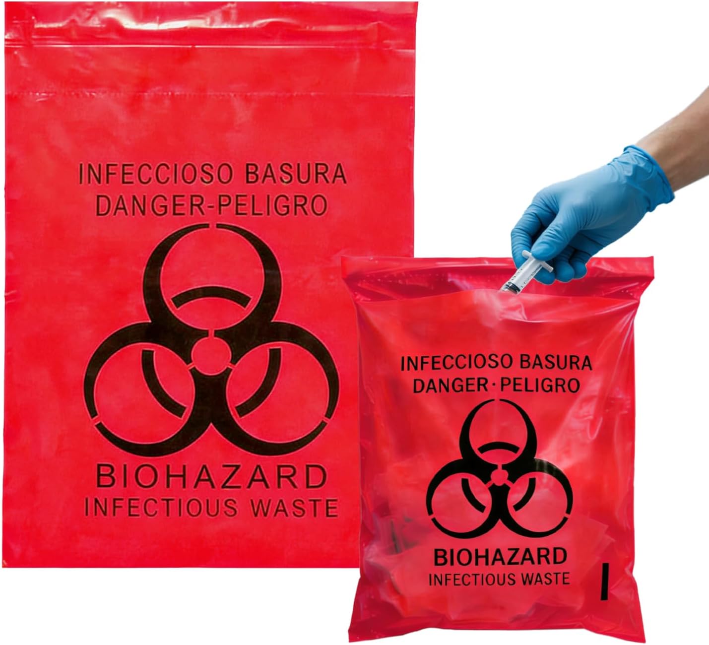 100pcs 9x13in Stick-On Red Bio - Medical Label のレビューと価格