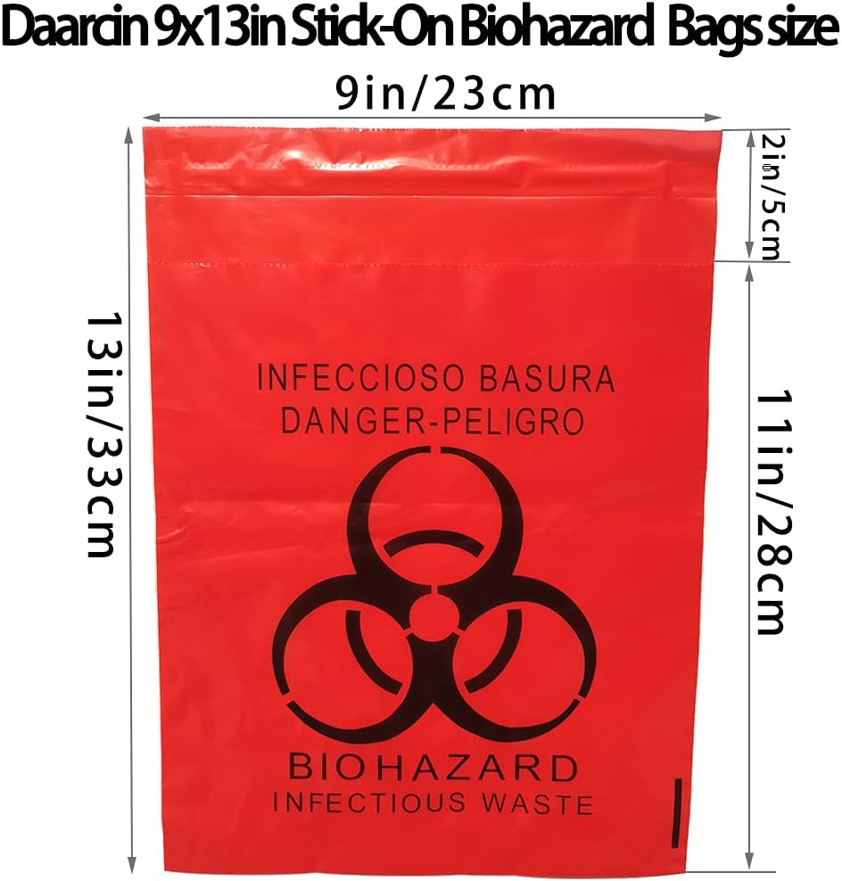 100pcs 9x13in Stick-On Red Bio - Medical Label のレビューと価格