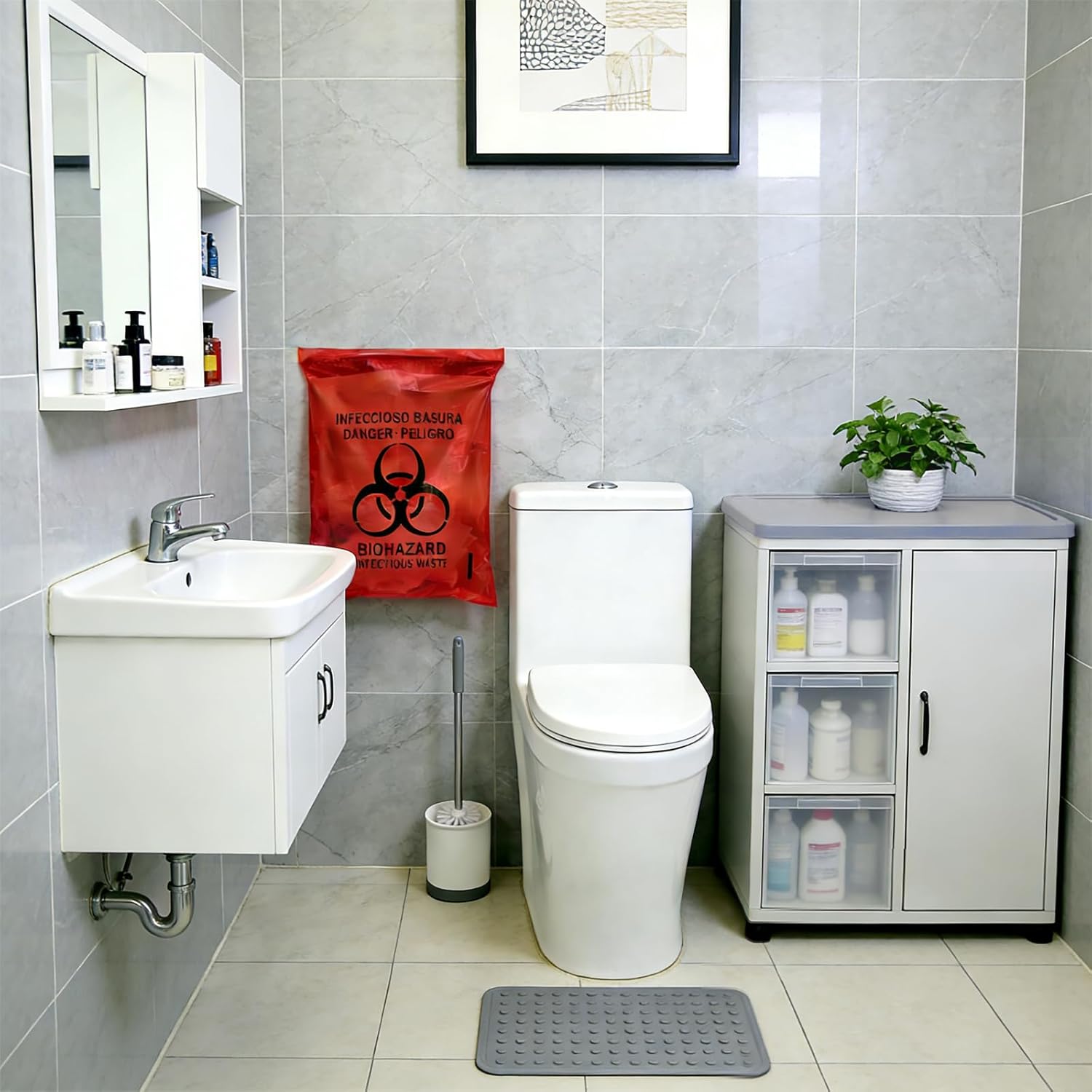 100pcs 9x13in Stick-On Red Bio - Medical Label のレビューと価格