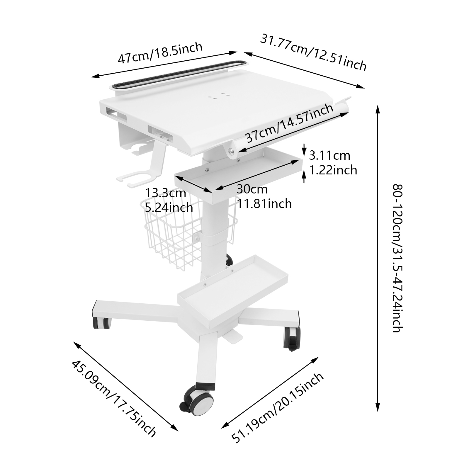 Medical Cart, Spacious Work Ta - Medical Lab Furniture のレビューと価格