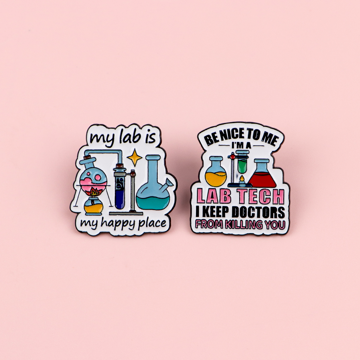 Funny Lab Tech Enamel Pins Set - Medical Lab Worker のレビューと価格