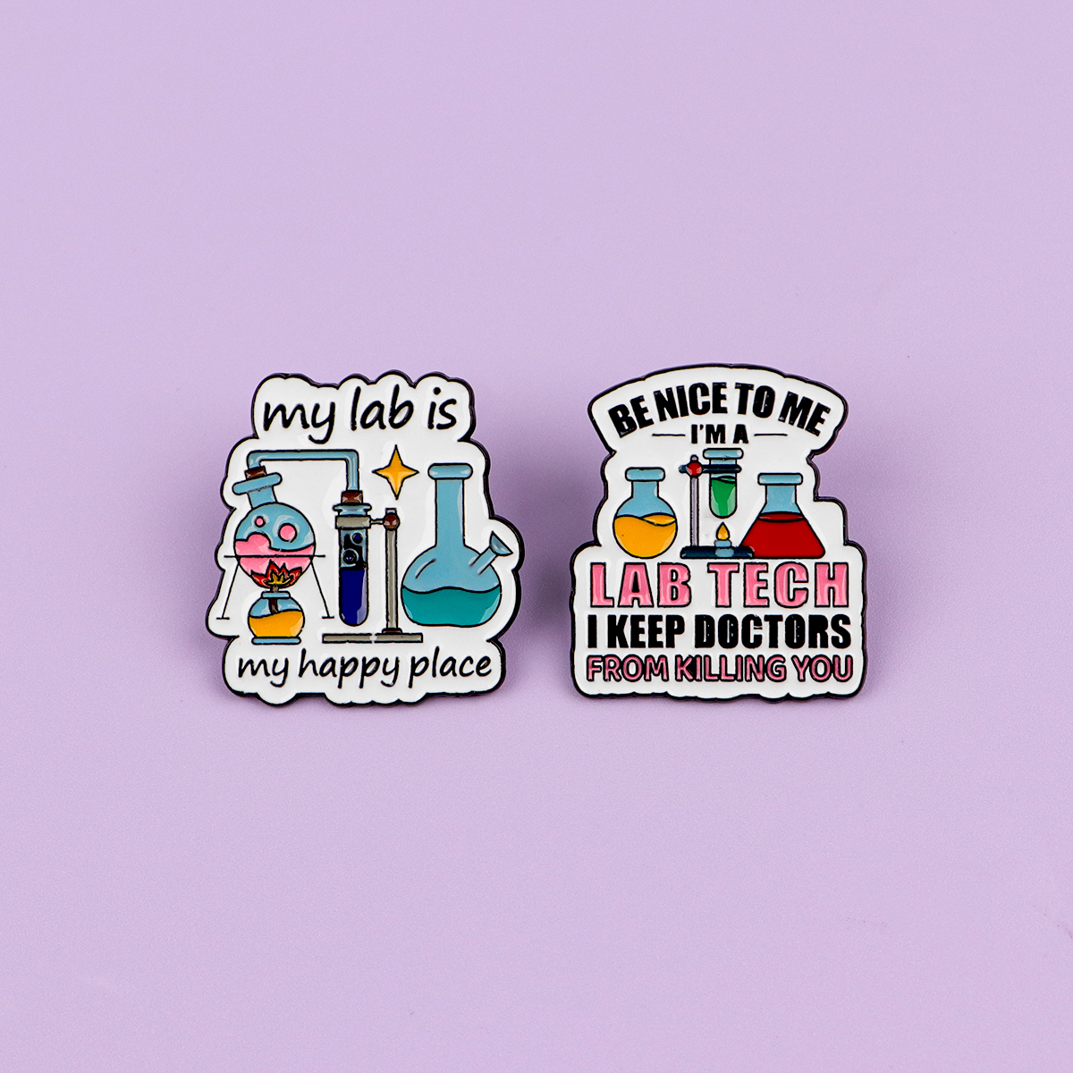 Funny Lab Tech Enamel Pins Set - Medical Lab Worker のレビューと価格