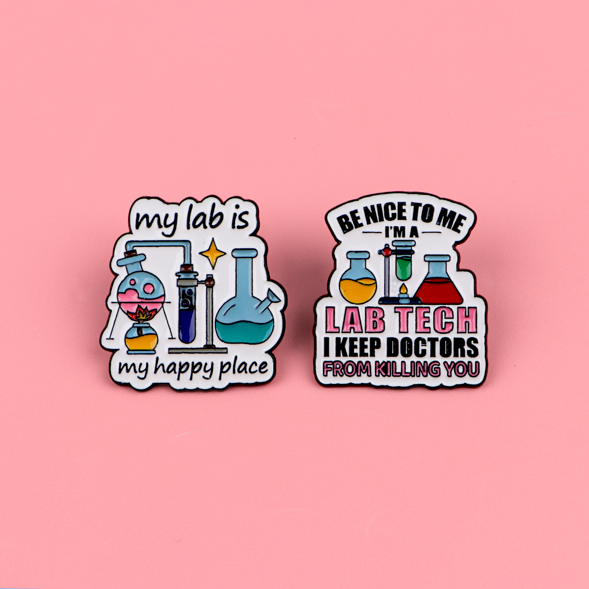 Funny Lab Tech Enamel Pins Set - Medical Lab Worker のレビューと価格